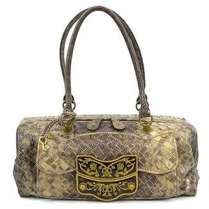 Bottega Veneta handbag brown python leather